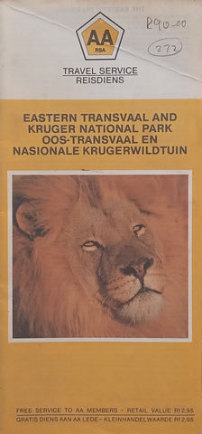Eastern Transvaal and Kruger National Park AA Road Map