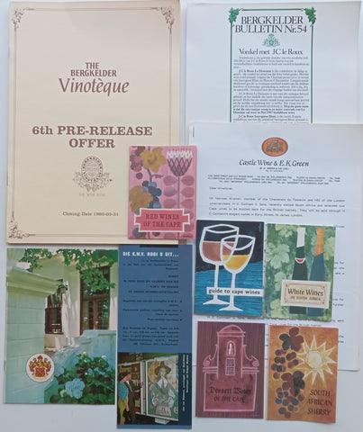 Collection of 11 South African Wine Pamphlets and Booklets