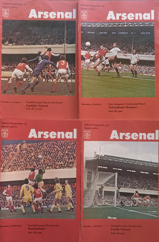 27 Arsenal Football Club Programmes for 1976-77 Season in Official Arsenal Folder