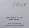 A Vice-Chancellor Remembers (Signed by Author) | G. R. Bozzoli