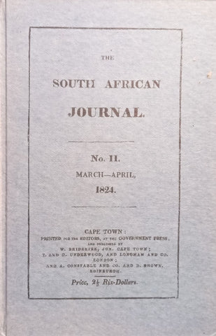 The South African Journal, No. II, March-April 1824 (SA Library Reprint Series)