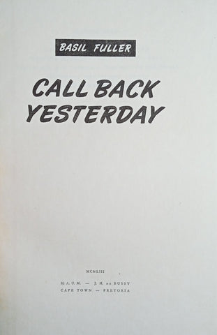 Call Back Yesterday | Basil Fuller