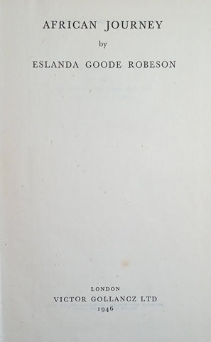 African Journey | Eslanda Goode Robeson