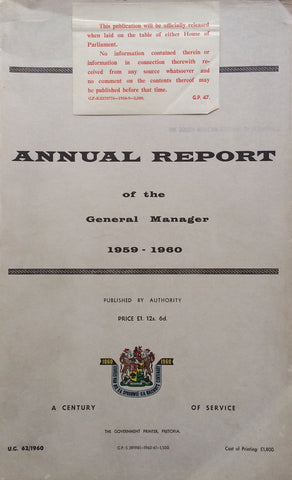 Annual Report of the General Manager, 1959-1960