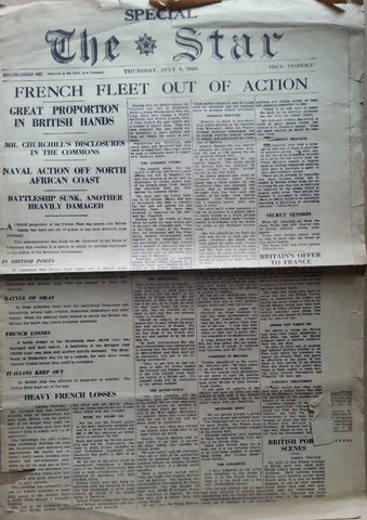 The Star, 4 July 1940 (French Fleet Out of Action)