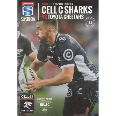Cell C Sharks vs Toyota Cheetahs (Official Souvenir Programme, 9 July 2016)