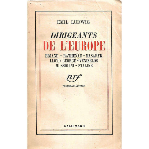 Dirigeants de L'Europe (French) | Emil Ludwig