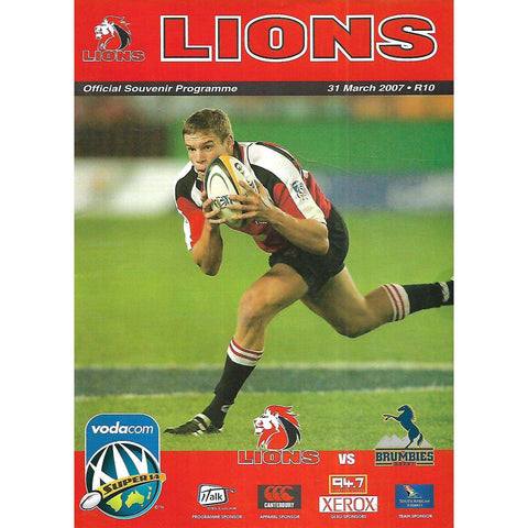 Lions vs Brumbies (Official Souvenir Programme, 31 March, 2007)