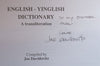 English-Yinglish Dictionary: A Transliteration (Inscribed by Editor) | Joe Davidovitz
