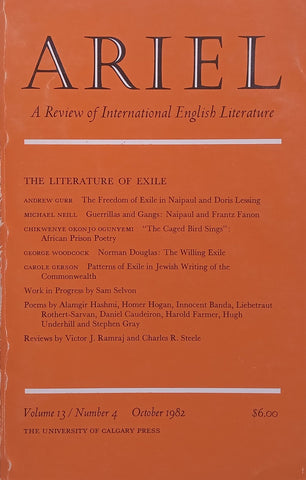 Ariel (Vol. 13, No. 4, October 1982, ‘Literature of Exile’ Issue)