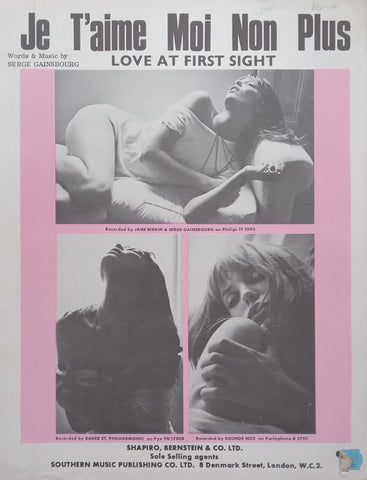 Je T’aime Moi Non Plus (Love at First Sight) Music Score | Serge Gainsbourg