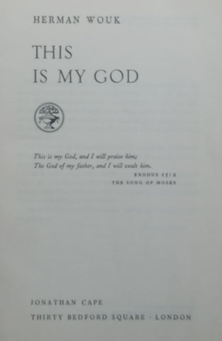 This is My God (Possible Proof Copy) | Herman Wouk