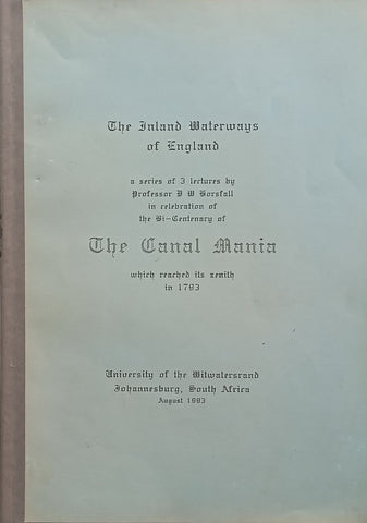 The Inland Waterways of England: A Series of 3 Lectures | B. W. Horsfall