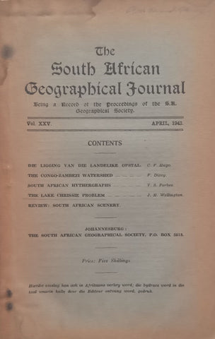 The South African Geographical Journal (Vol. 25, April 1943)