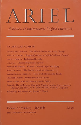 Ariel (Vol. 12, No. 3, July 1981, ‘An African Number’ Issue)