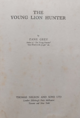The Young Lion Hunter | Zane Grey