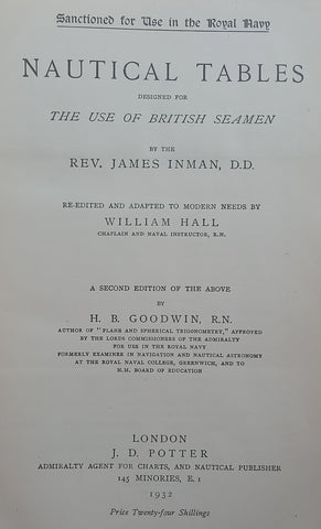 Nautical Tables Designed for the Use of British Seaman | Rev. James Inman