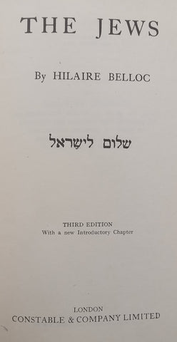 The Jews (3rd Edition, Published 1937, with New Introductory Chapter) | Hilaire Belloc