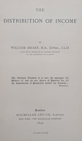 The Distribution of Income (First Edition, 1899) | William Smart