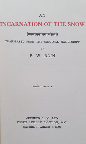An Incarnation of the Snow | F. W. Bain