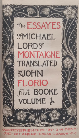The Essays of Michael, Lord of Montaigne (First Book, Vol. 1) | John Florio (Translator)