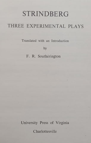 Three Experimental Plays (Miss Julie, The Stronger, A Dream Play) | August Strindberg