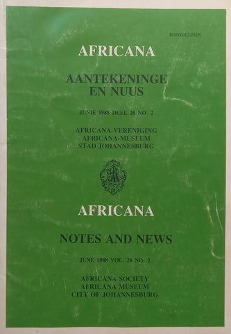 Africana Notes and News (Vol. 28, No. 2, June 1988, with Article on Thomas Baines)