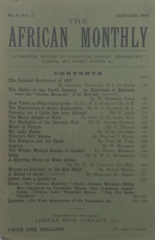 The African Monthly (No. 2, Vol. 1, January 1907)