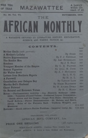 The African Monthly (No. 36, Vol. 6, November 1909)