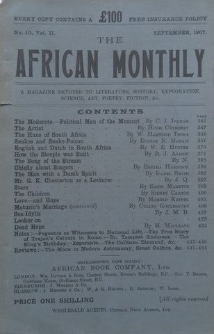The African Monthly (No. 10, Vol. 2, September 1907)