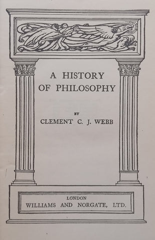 A History of Philosophy | Clement C. J. Webb