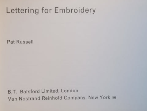 Lettering for Embroidery | Pat Russell