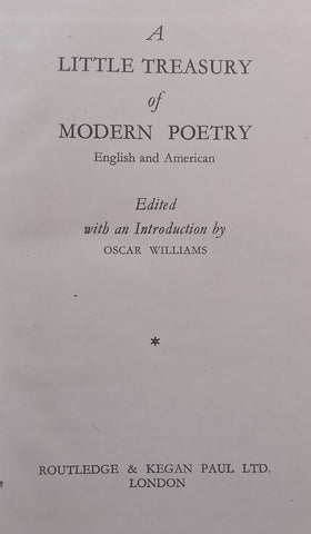 A Little Treasury of Modern Poetry, English and American | Oscar Williams (Ed.)
