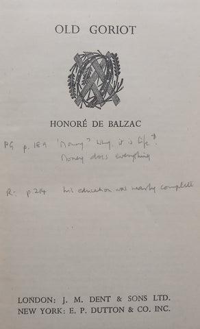 Old Goriot | Honore de Balzac