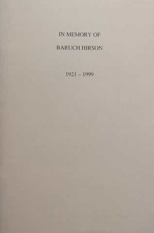 In Memory of Baruch Hirson, 1921-1999 | Tom Lodge, et al.