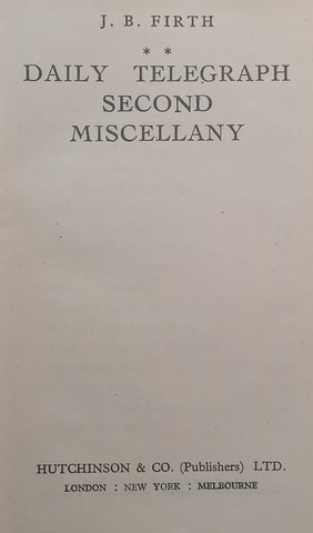 Daily Telegraph Second Miscellany | J. B. Firth