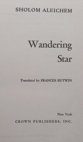 Wandering Star | Sholom Aleichem