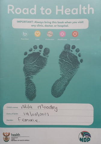Road to Health Booklet (Birth Details, Record of Vaccines, Guide to Parenting)
