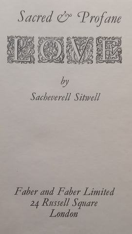 Sacred &amp; Profane Love | Sacheverell Sitwell