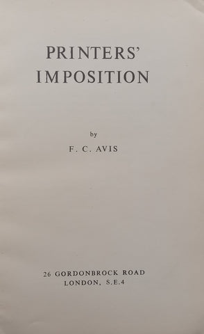 Printers’ Imposition | F. C. Avis