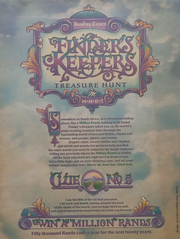 Sunday Times Finders Keepers Treasure Hunt (Clues Nos. 2-6)
