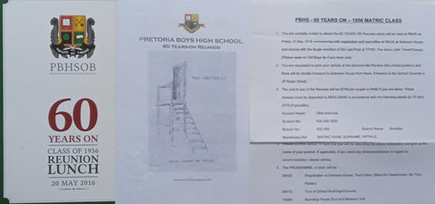 Lot of Three Pretoria Boys High School Items Related to the 60-Year Reunion of the 1956 Matric Class