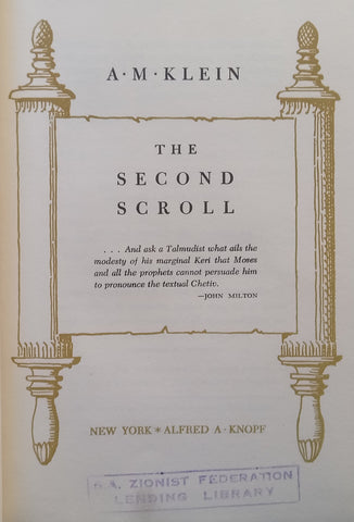 The Second Scroll | A. M. Klein