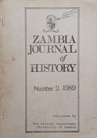Zambia Journal of History (No. 2, 1989)