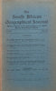 The South African Geographical Journal (Vol. 27, April 1945)