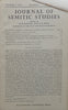 Journal of Semitic Studies (Vol. 5, No. 4, October 1960)