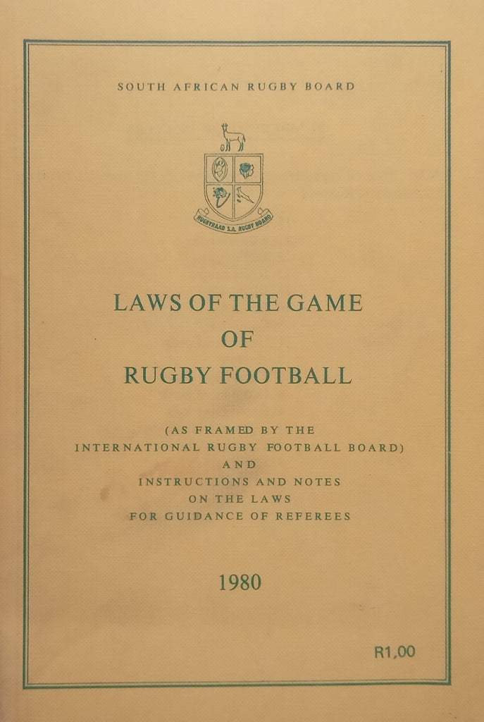 Laws of the Game of Rugby Football (1980 Edition, Dual Language Afrikaans/English Text)