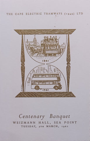 The Cape Electric Tramways Centenary Banquet 1961 Menu
