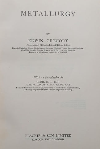 Metallurgy | Edwin Gregory