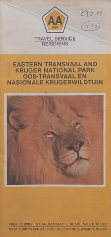 Eastern Transvaal and Kruger National Park AA Road Map